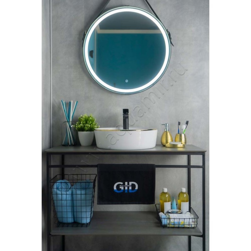 Раковина-чаша накладная с отверстием под смеситель Gid 44 см 53314 в интерьере