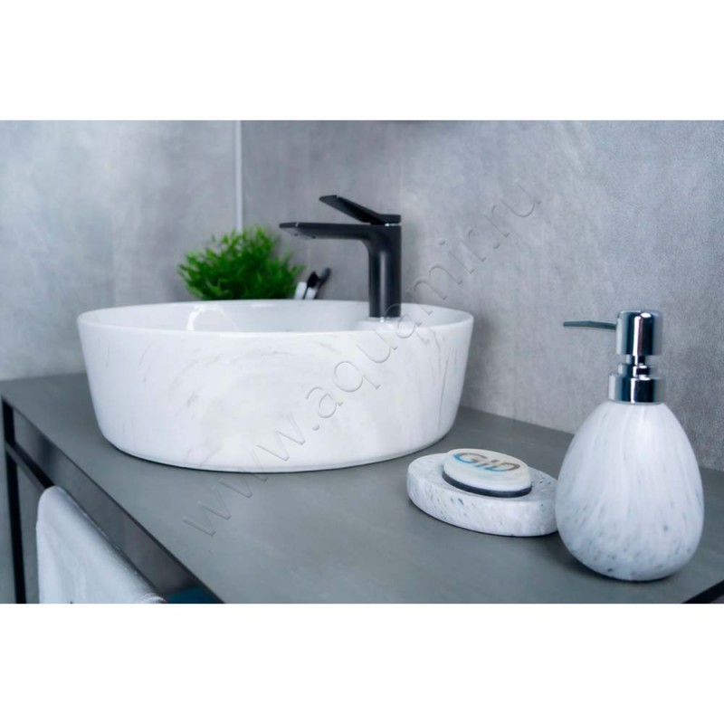 Раковина-чаша накладная с отверстием под смеситель Gid 44 см 53321 в интерьере