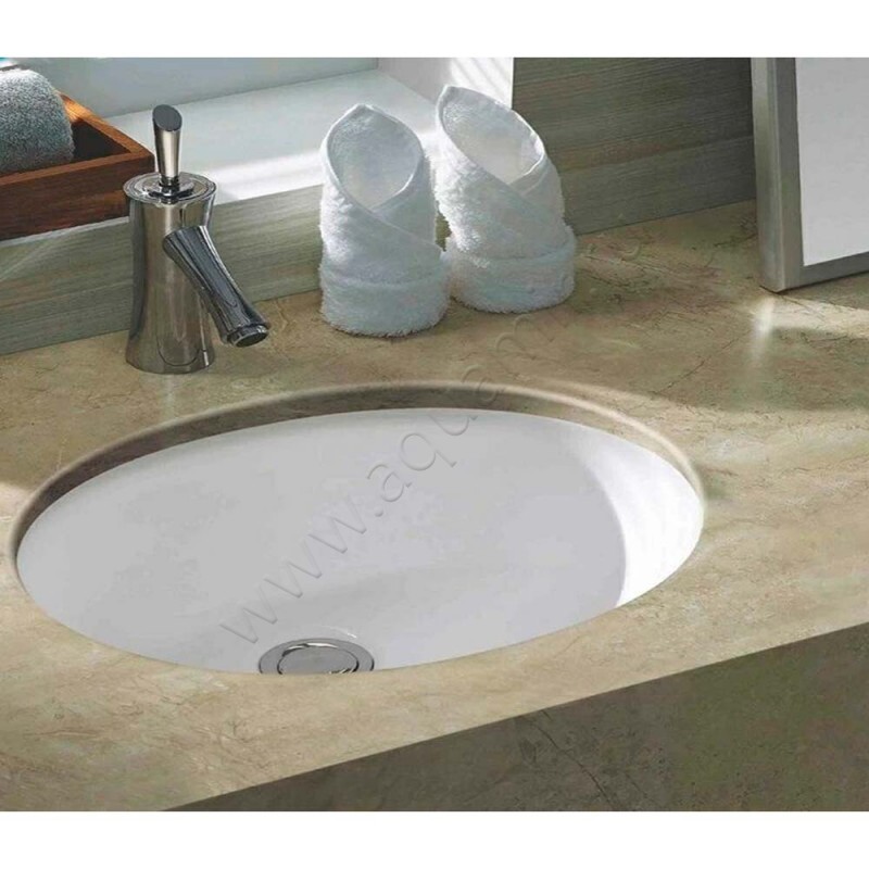 Раковина встраиваемая снизу под столешницу без отверстий Gid 56 см 71154 в интерьере