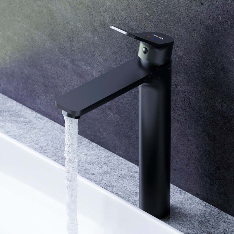 Смеситель для раковины AM.PM X-Joy черный матовый F85A92022 в интерьере