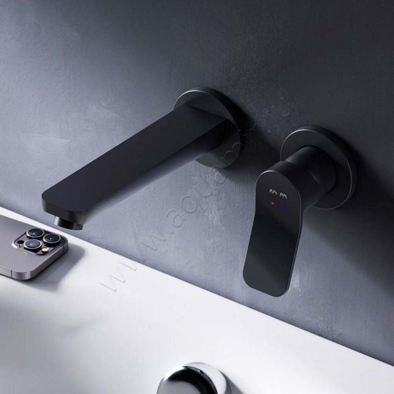 Смеситель для раковины AM.PM X-Joy черный матовый F85A72622 в интерьере