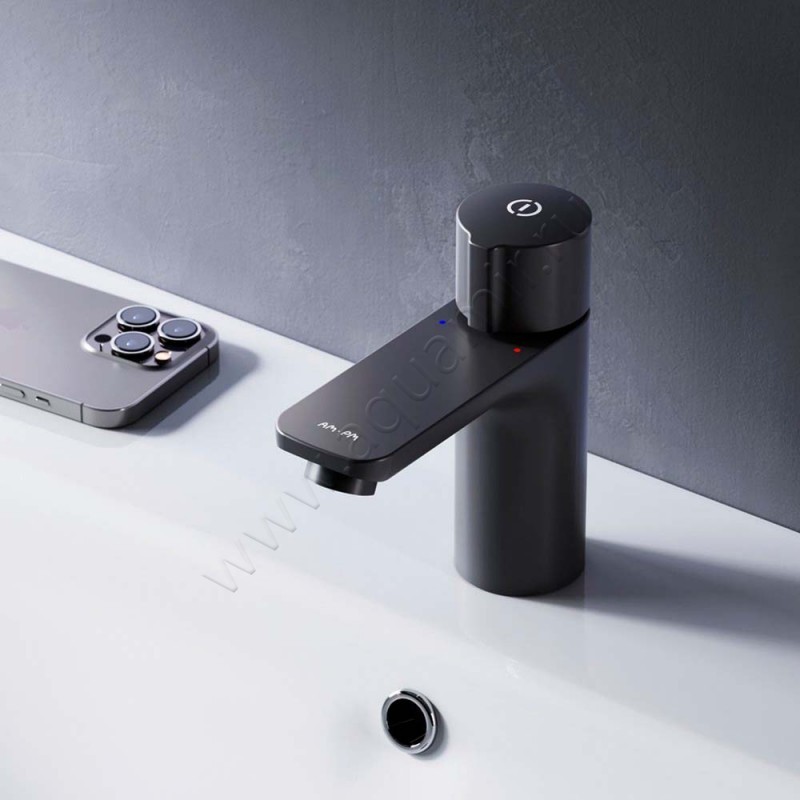 Смеситель для раковины AM.PM X-Joy черный матовый F85A02522 в интерьере