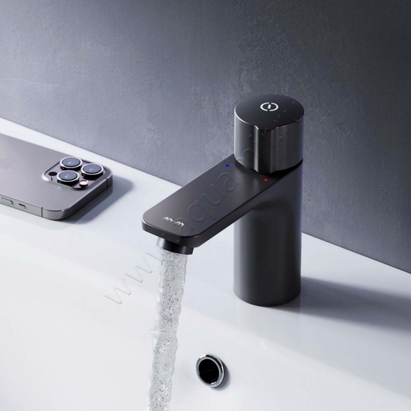 Смеситель для раковины AM.PM X-Joy черный матовый F85A02522 в интерьере
