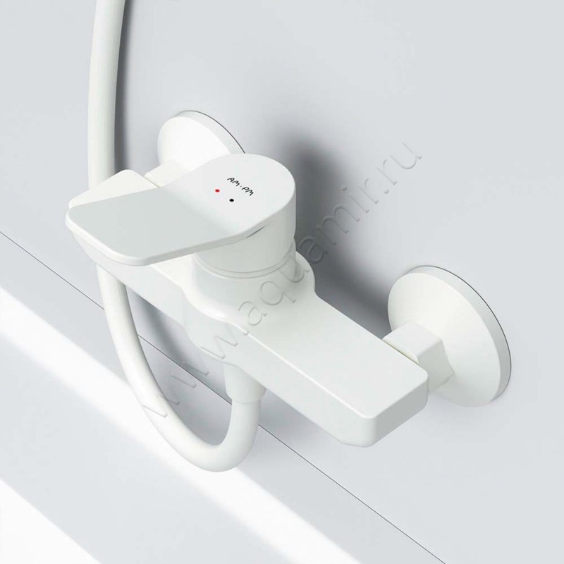 Смеситель для душа AM.PM X-Joy белый матовый F85A20033 в интерьере