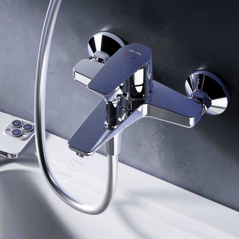 Смеситель для ванны AM.PM Gem хром F90A10000 в интерьере