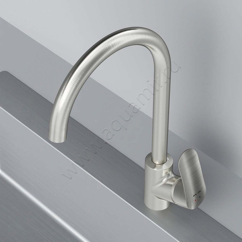 Смеситель для кухни AM.PM Like сталь матовый F8007111 в интерьере