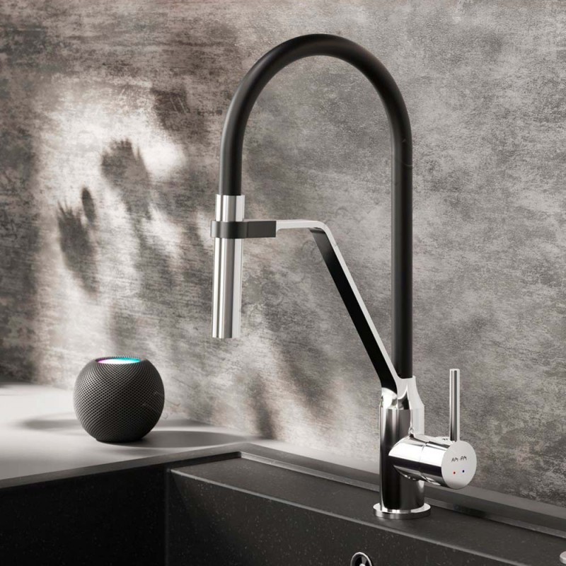 Смеситель для кухни AM.PM Like хром/черный глянцевый/матовый F8013000 в интерьере