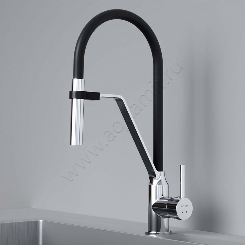Смеситель для кухни AM.PM Like хром/черный глянцевый/матовый F8013000 в интерьере