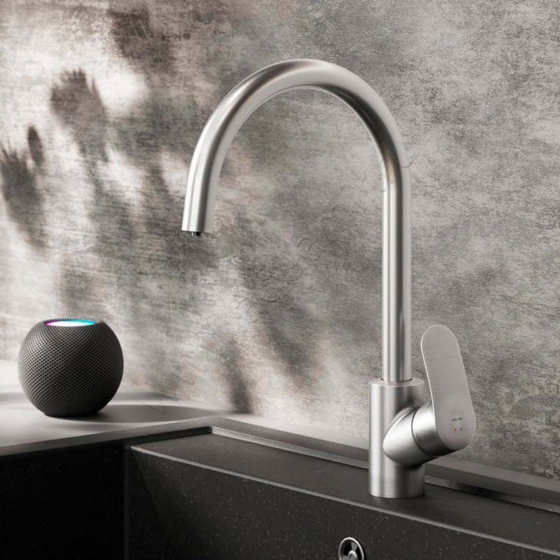 Смеситель для кухни AM.PM Like хром матовый F8007711 в интерьере