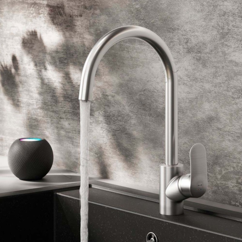 Смеситель для кухни AM.PM Like хром матовый F8007711 в интерьере