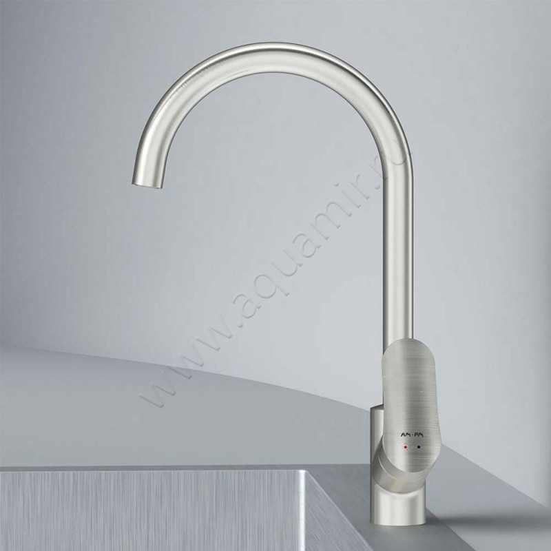 Смеситель для кухни AM.PM Like хром матовый F8007711 в интерьере