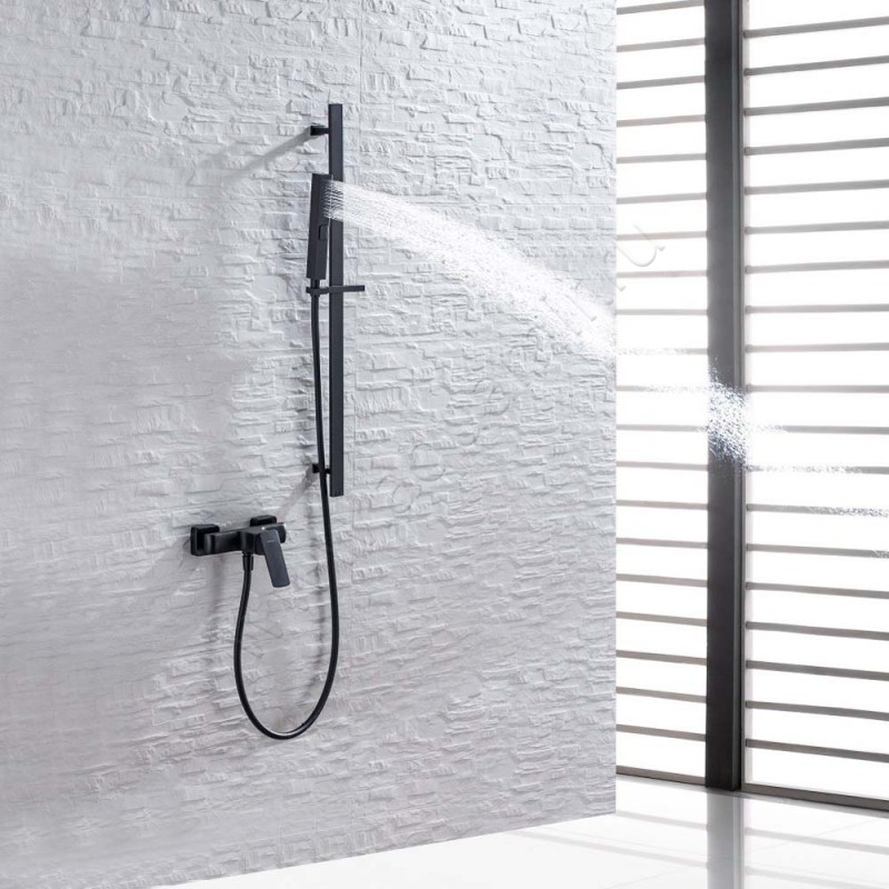 Смеситель для душа Allen Brau Infinity черный матовый 52101031 в интерьере