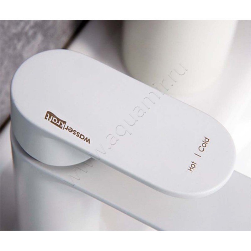 Смеситель для раковины Wasserkraft Mindel белый матовый 8503 в интерьере