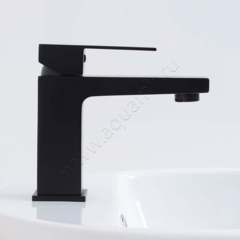 Смеситель для раковины Wasserkraft Abens черный матовый 2003 в интерьере