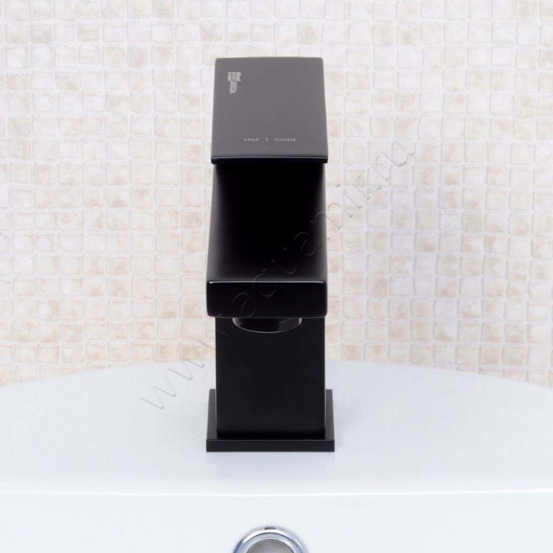 Смеситель для раковины Wasserkraft Abens черный матовый 2003 в интерьере