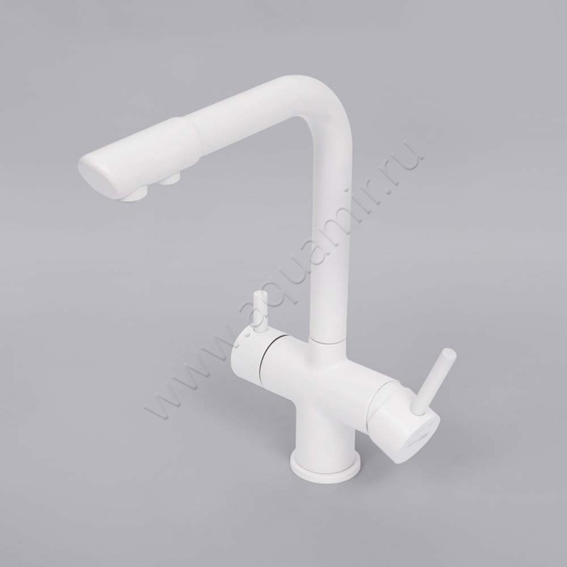 Смеситель для кухни Wasserkraft белый матовый A8357 в интерьере