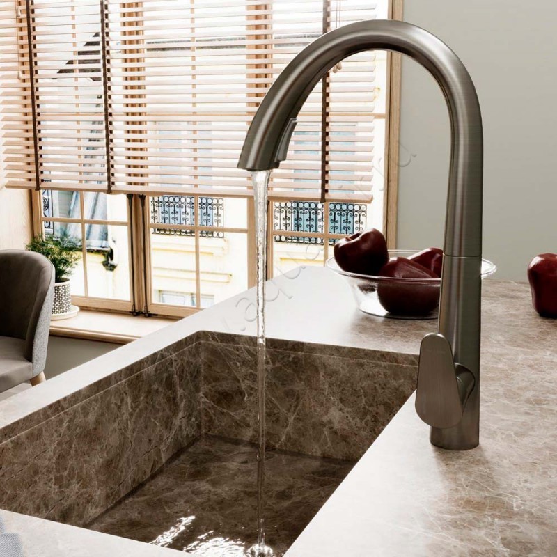 Смеситель для кухни Wasserkraft сталь матовый A8617 в интерьере