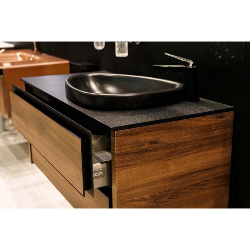 Смеситель для раковины Boheme Venturo черный 371B в интерьере