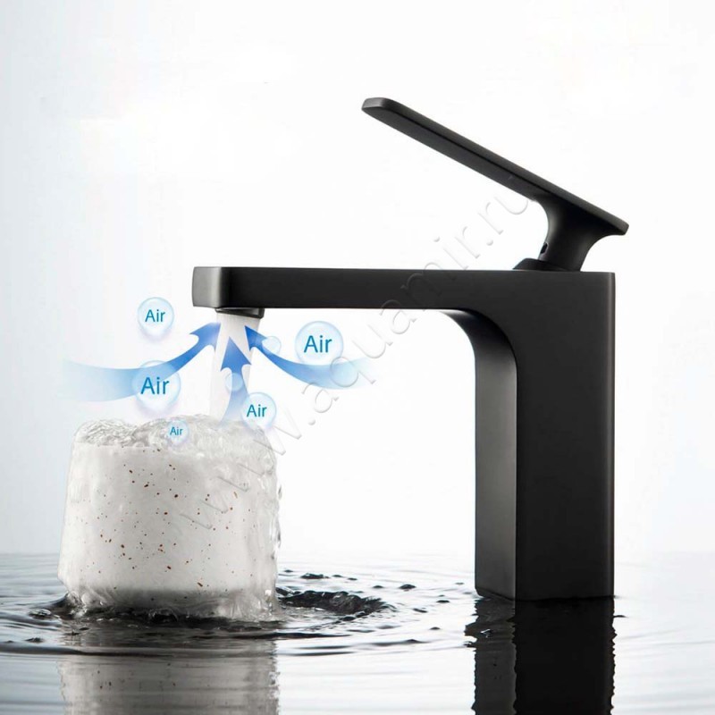 Смеситель для раковины Timo Torne черный матовый 436003G в интерьере