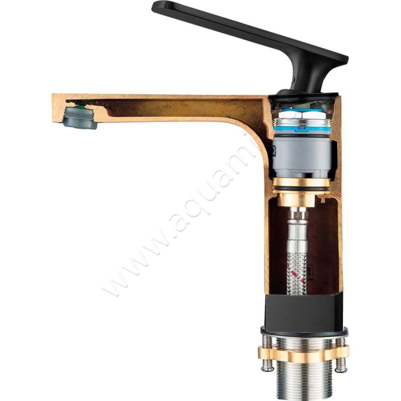 Смеситель для раковины Timo Torne черный матовый 436003G в интерьере