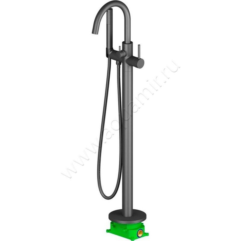 Напольный смеситель для ванны Timo Saona с душем, черный матовый 231003YCR в интерьере