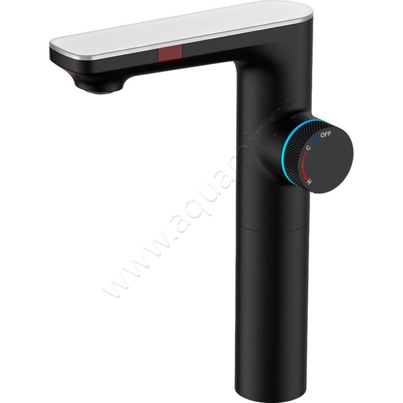 Смеситель для раковины Berges Wasserhaus Morans сенсорный/термостатический, черный матовый 076004 в интерьере