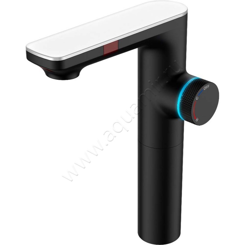 Смеситель для раковины Berges Wasserhaus Morans сенсорный/термостатический, черный матовый 076004 в интерьере