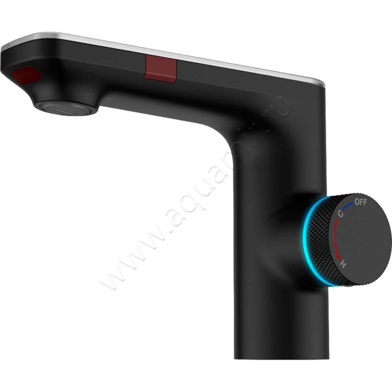 Смеситель для раковины Berges Wasserhaus Morans сенсорный/термостатический, черный матовый 076002 в интерьере