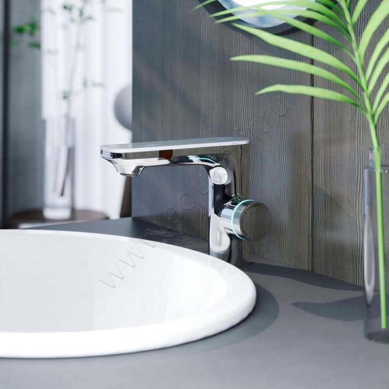 Смеситель для раковины Berges Wasserhaus Morans сенсорный/термостатический 076001 в интерьере