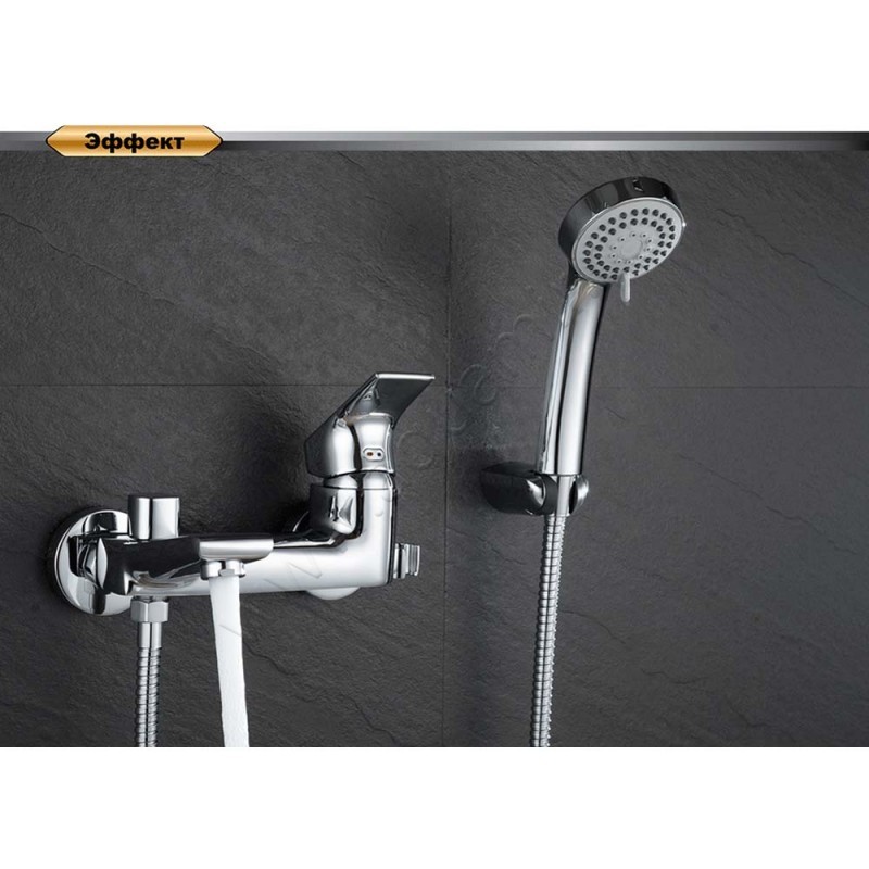 Смеситель для ванны D&K Hertz Rhein с душем, хром DA1293201 в интерьере