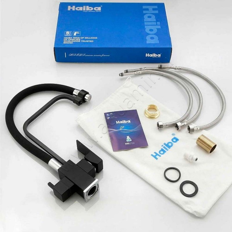 Смеситель для кухни Haiba HB857 черный матовый HB76857 в интерьере