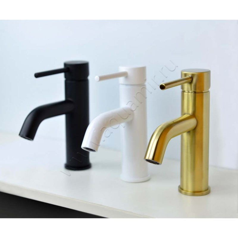 Смеситель для раковины Bronze de Luxe Scandi черный матовый 1451B в интерьере