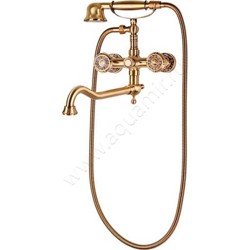 Смеситель для ванны Bronze de Luxe с длинным изливом 10119D в интерьере