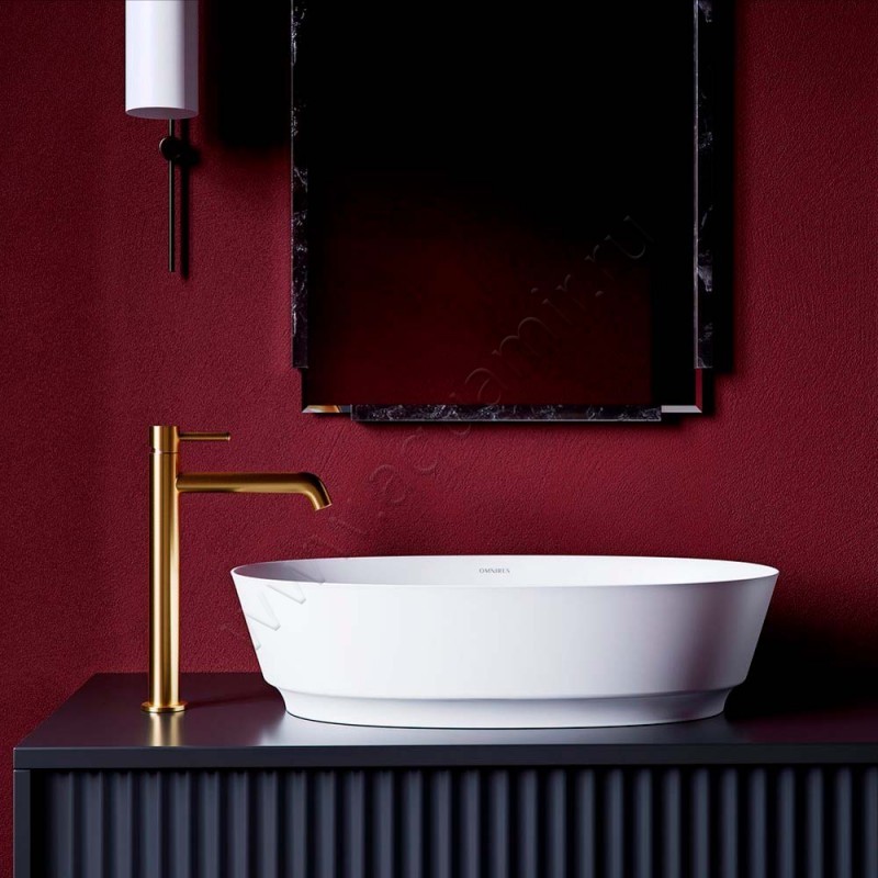 Смеситель для раковины Omnires Y золото матовое Y1212GLB в интерьере