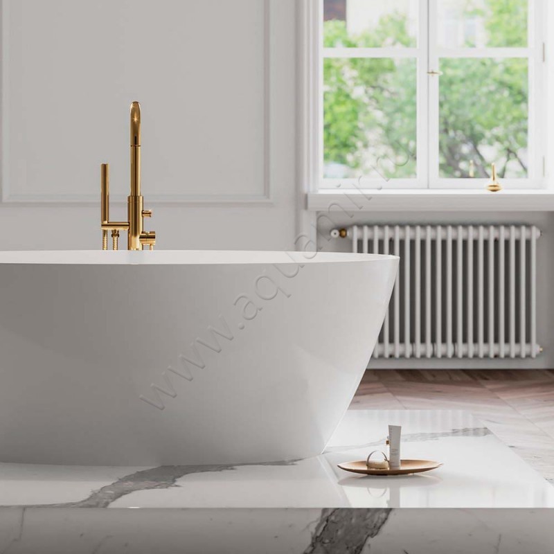 Напольный смеситель для ванны Omnires Y с душем, золото Y1233GL в интерьере