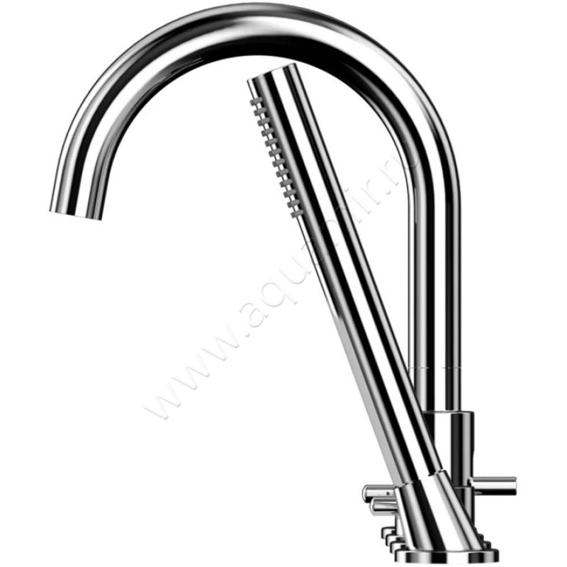 Смеситель на борт ванны Omnires Y с душем, хром Y1232CR в интерьере