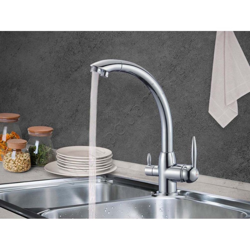 Смеситель для кухни Savol хром SL1699 в интерьере