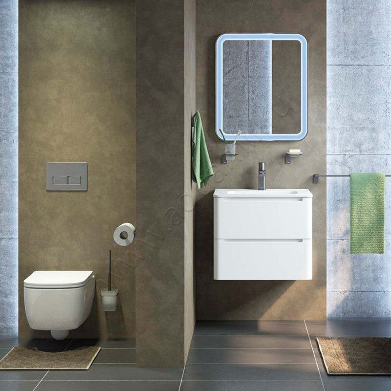 Смеситель для раковины Iddis Slide черный хром матовый SLIGMBTI01 в интерьере