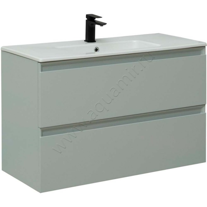 Тумба под раковину Allen Brau Eclipse 100 см, зеленый матовый/папирус 1E1003PWM в интерьере