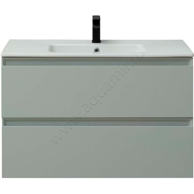 Тумба под раковину Allen Brau Eclipse 100 см, зеленый матовый/папирус 1E1003PWM в интерьере