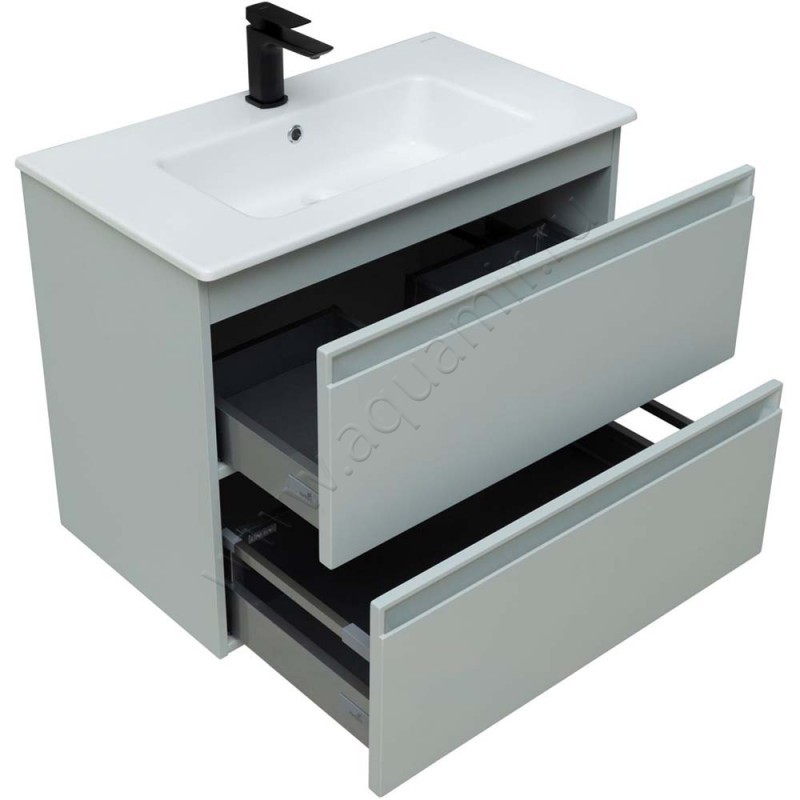 Тумба под раковину Allen Brau Eclipse 80 см, зеленый матовый/папирус 1E1002PWM в интерьере