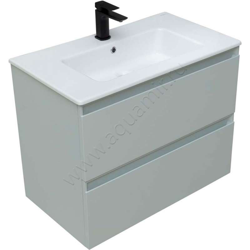 Тумба под раковину Allen Brau Eclipse 80 см, зеленый матовый/папирус 1E1002PWM в интерьере