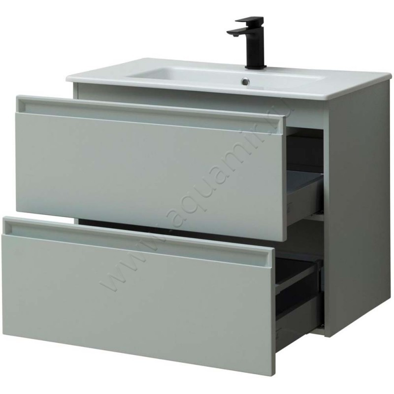 Тумба под раковину Allen Brau Eclipse 80 см, зеленый матовый/папирус 1E1002PWM в интерьере