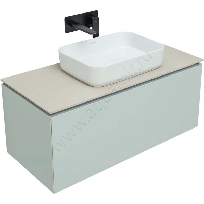 Тумба под раковину Allen Brau Infinity 99,2 см, зеленый матовый/папирус 121004PWM в интерьере