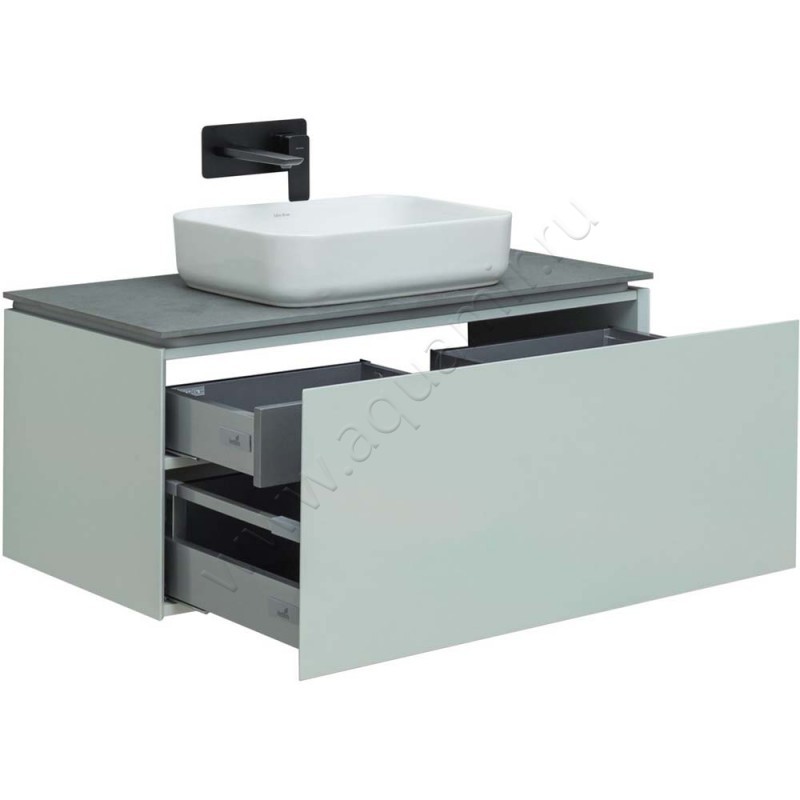 Тумба под раковину Allen Brau Infinity 99,2 см, зеленый матовый/папирус 121004PWM в интерьере