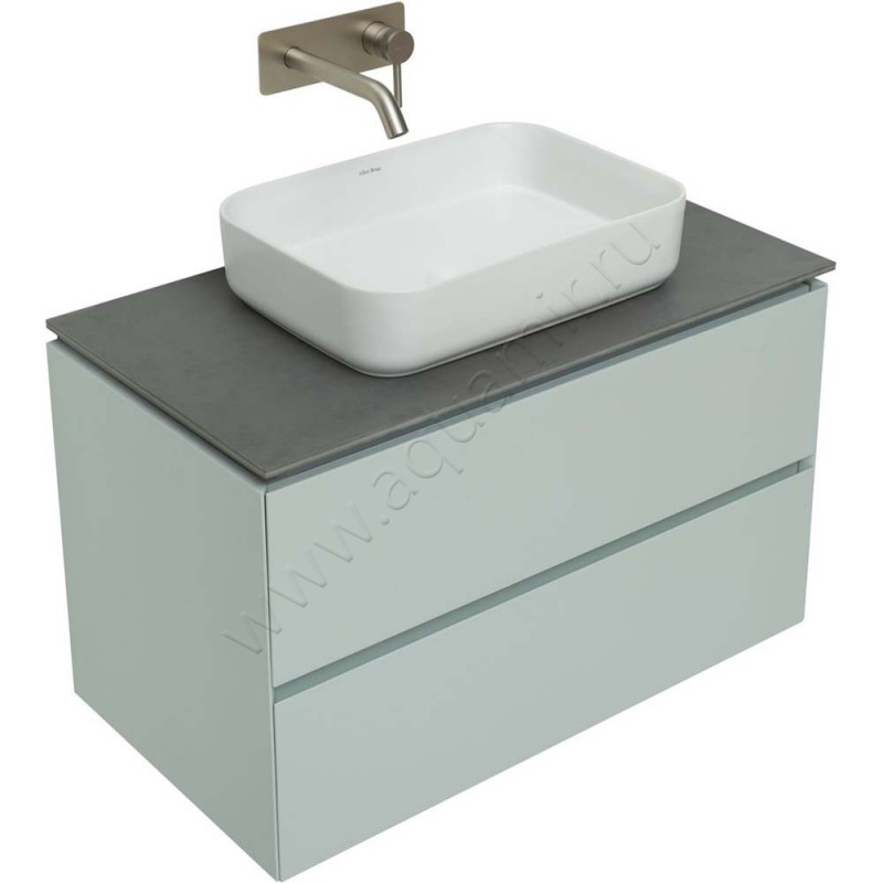 Тумба под раковину Allen Brau Infinity 84,2 см, зеленый матовый/папирус 121001PWM в интерьере