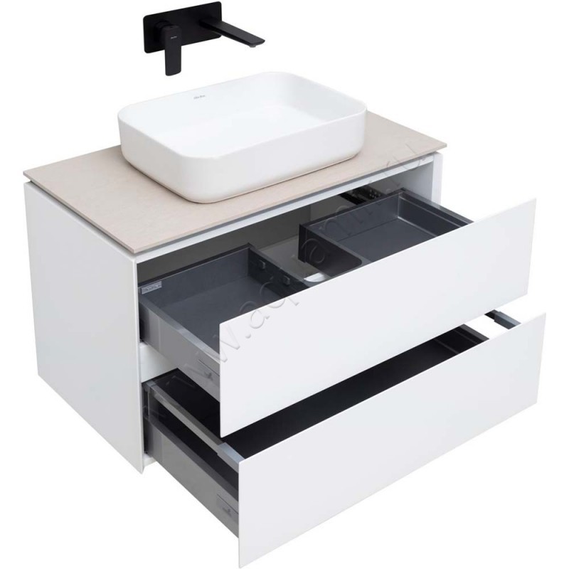 Тумба под раковину Allen Brau Infinity 84,2 см, белый матовый 121001WM в интерьере