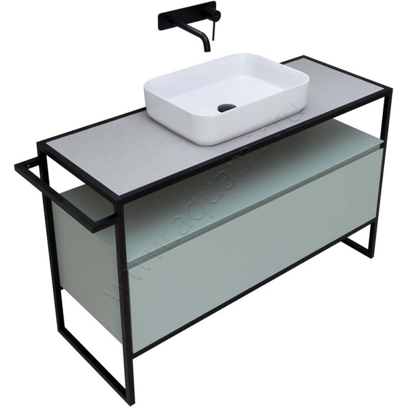 Тумба под раковину Allen Brau Priority 120 см, зеленый матовый/папирус 131004PWM в интерьере