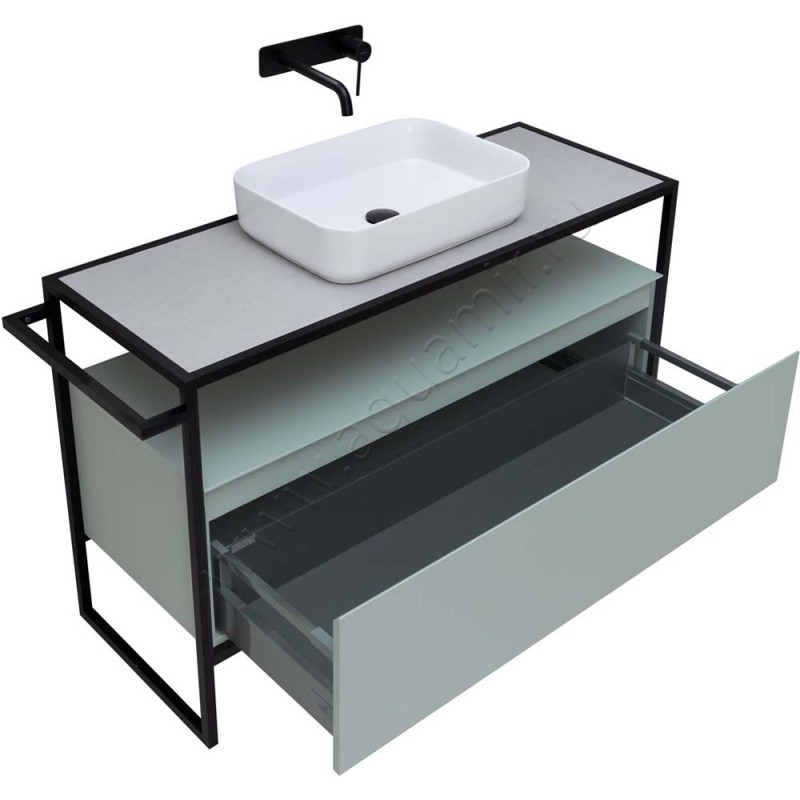 Тумба под раковину Allen Brau Priority 120 см, зеленый матовый/папирус 131004PWM в интерьере