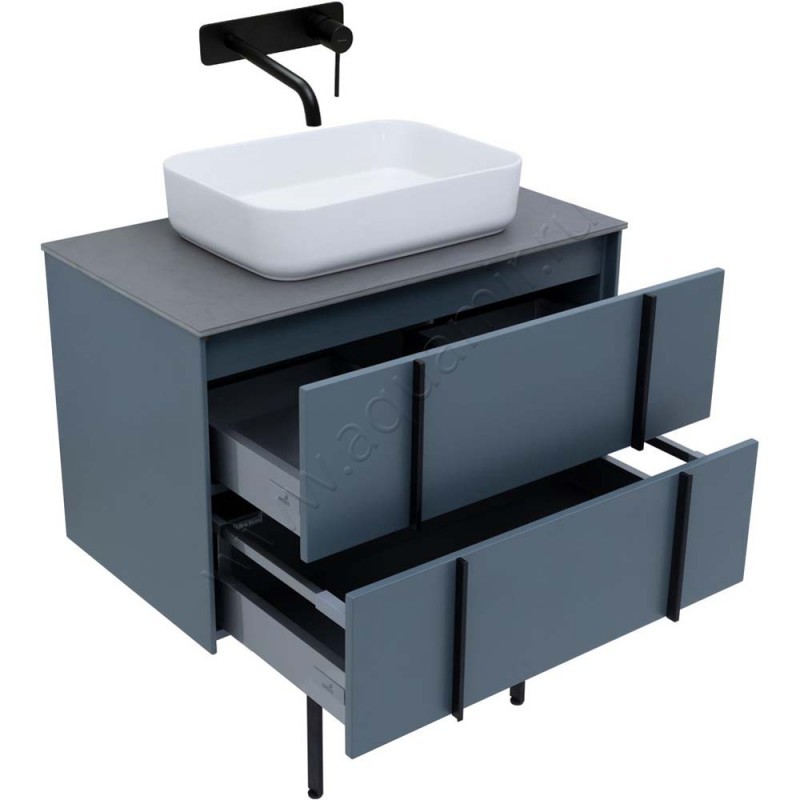 Тумба под раковину Allen Brau Reality 80 см, синий матовый 132005BGM в интерьере